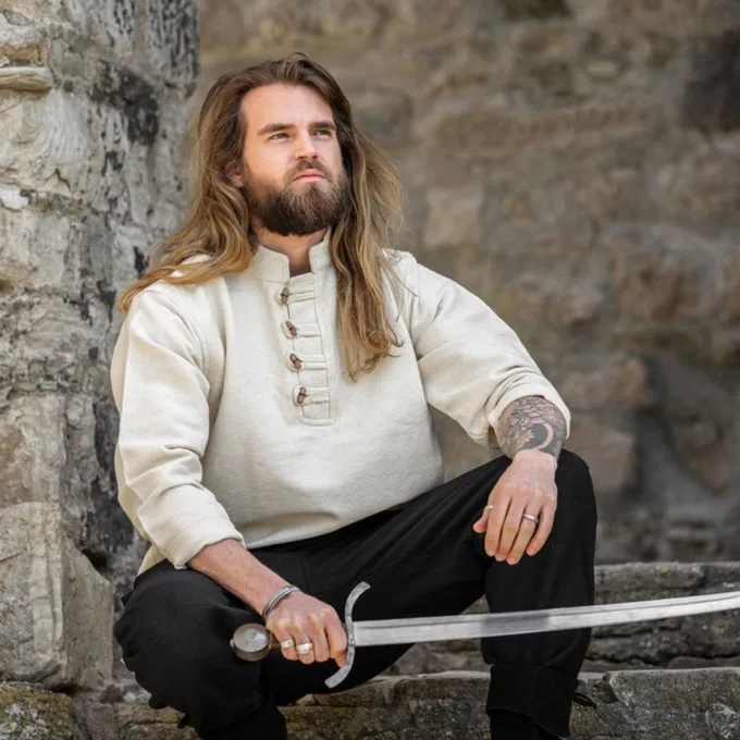 Leonardo Carbone Soldatenhemd, Crème - Afbeelding 4