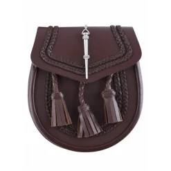 Sporran Met Vlechtmotief, Bruin