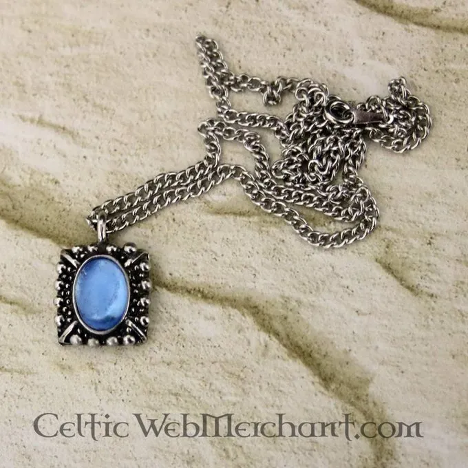 Tudorketting Elizabeth I, Blauwe Edelsteen, Zilver - Afbeelding 2