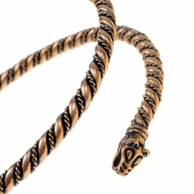 Viking Bovenarmband Met Wolvenkoppen, Verzilverd - Afbeelding 2