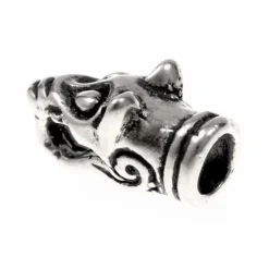 Viking Kettingeinde Wolvenkop, Verzilverd, Paar