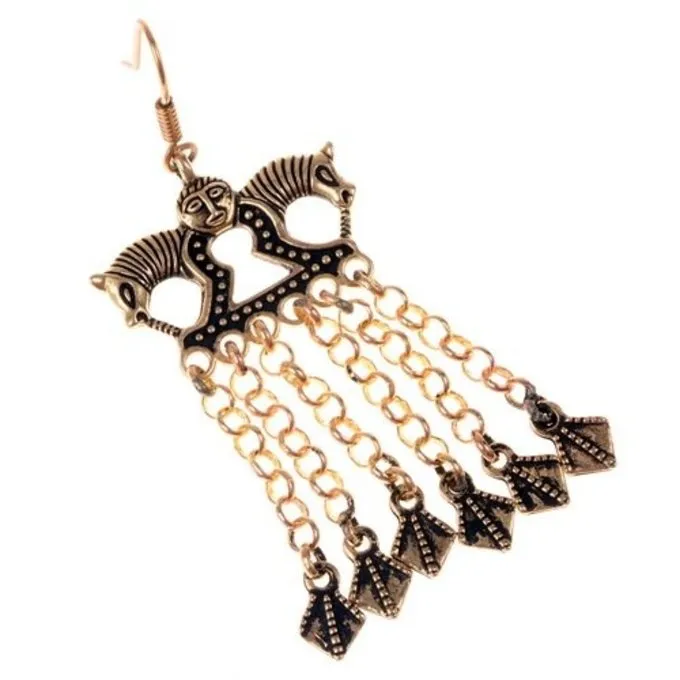 Viking Oorbellen Paarden, Brons