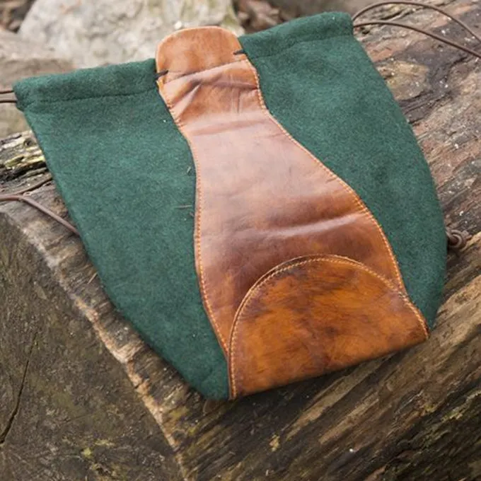 Epic Armoury Wol-leren Buidel, Groen-bruin - Afbeelding 3