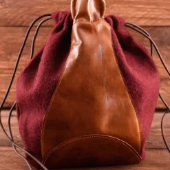 Epic Armoury Wol-leren Buidel, Rood-bruin