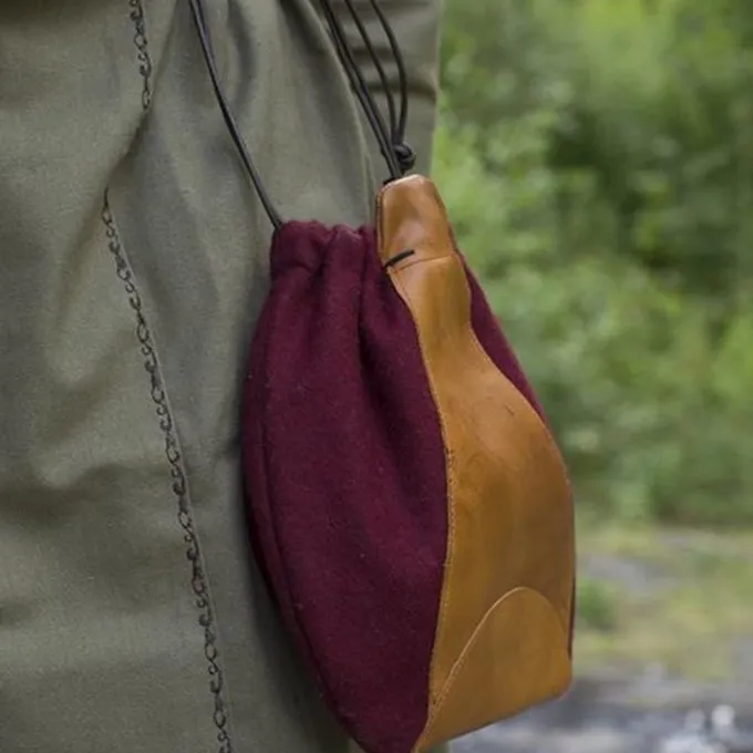 Epic Armoury Wol-leren Buidel, Rood-bruin - Afbeelding 4